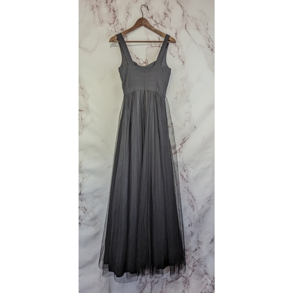 Aidan Mattox Dress Womens 2 Black Gown Formal Evening Tulle Tank Sleeveless Maxi - Picture 6 of 16